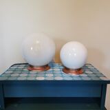 Pair of vintage globe lamps to table
