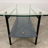 Table basse en métal et verre, années 50