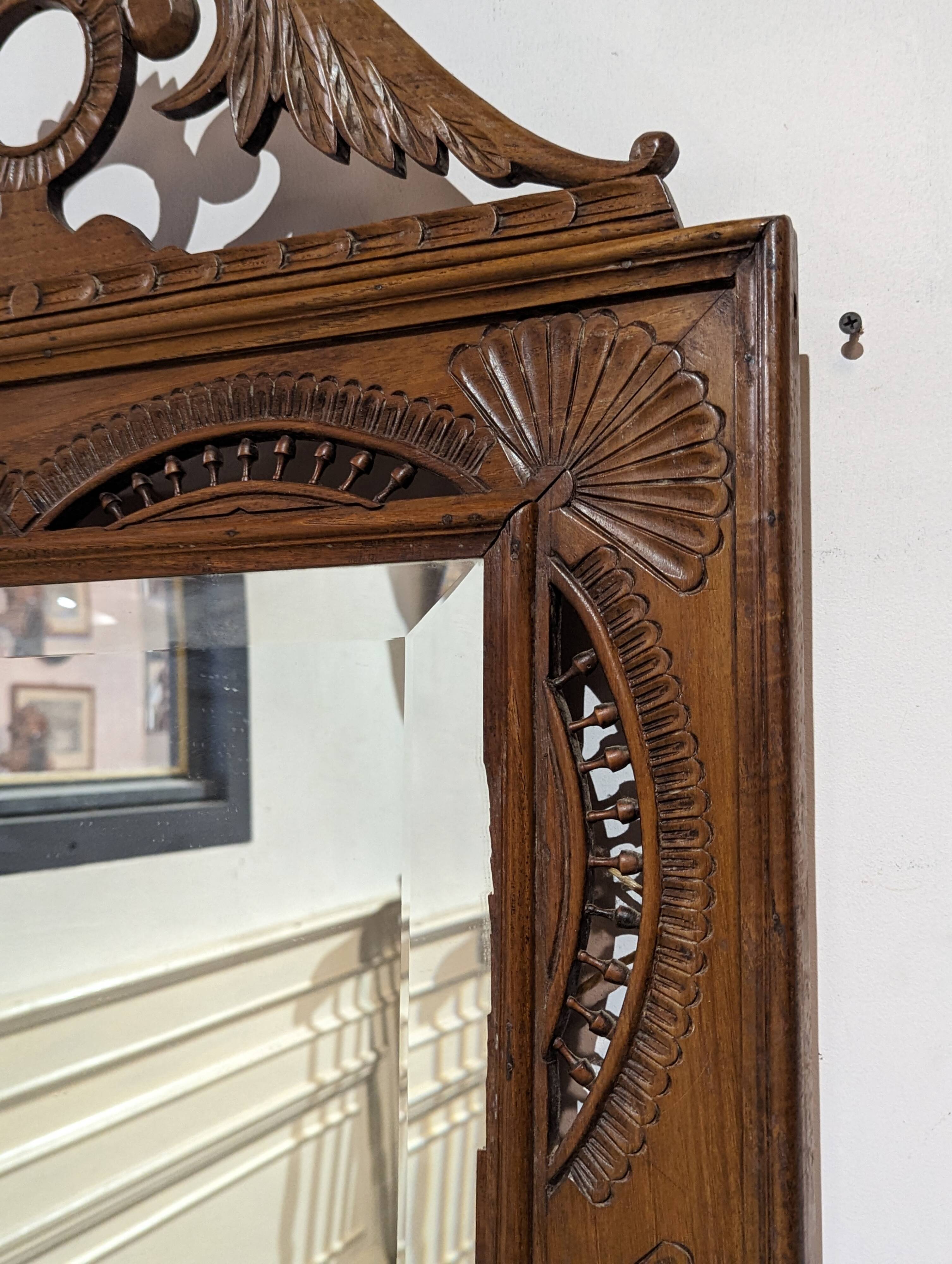 Breton openwork walnut mirror