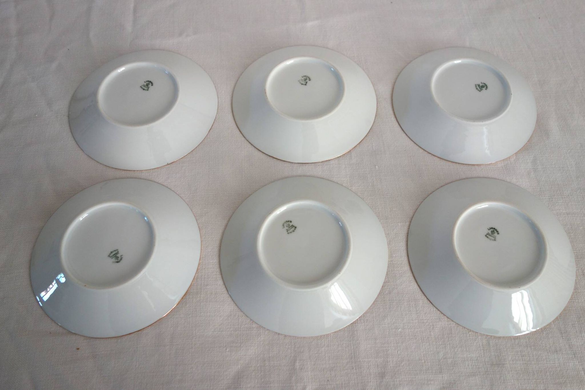 6 cups and saucers Limoges Robert Haviland, mid-20th century