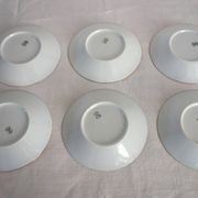 6 cups and saucers Limoges Robert Haviland, mid-20th century