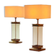 Pair of Monumental Floor Lamps in Plexiglass and Bronze, Italy, 1970s