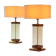 Pair of Monumental Floor Lamps in Plexiglass and Bronze, Italy, 1970s