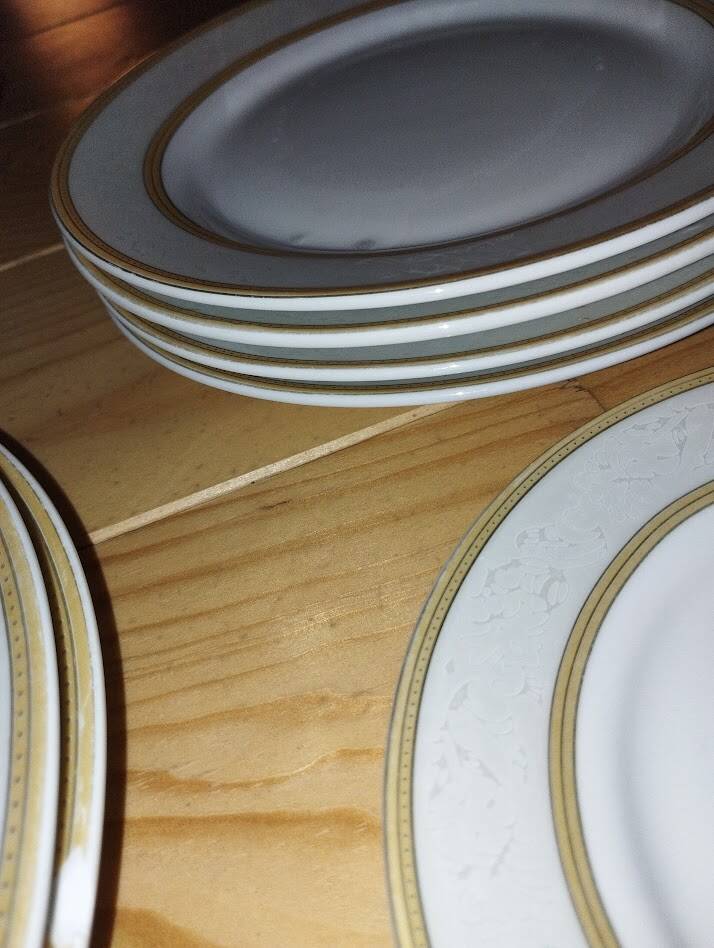 set of antique porcelain tableware from Austria – gilding –
