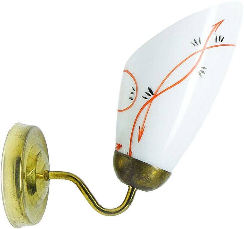 Glass wall lamp, Poland, 1950s