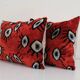 Set of 2 vintage ikat cushion covers 61x41 cm