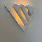 Applique vintage, plâtre blanc mat, France, 1970