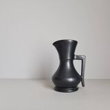 Modernist pitcher in black ceramic / handcrafted / vintage / France / 60s / mid-century / 20th century / kergonan