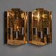Pair of Scandinavian wall sconces in brass, circa 1930.