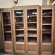 oak display cabinet with 4 doors