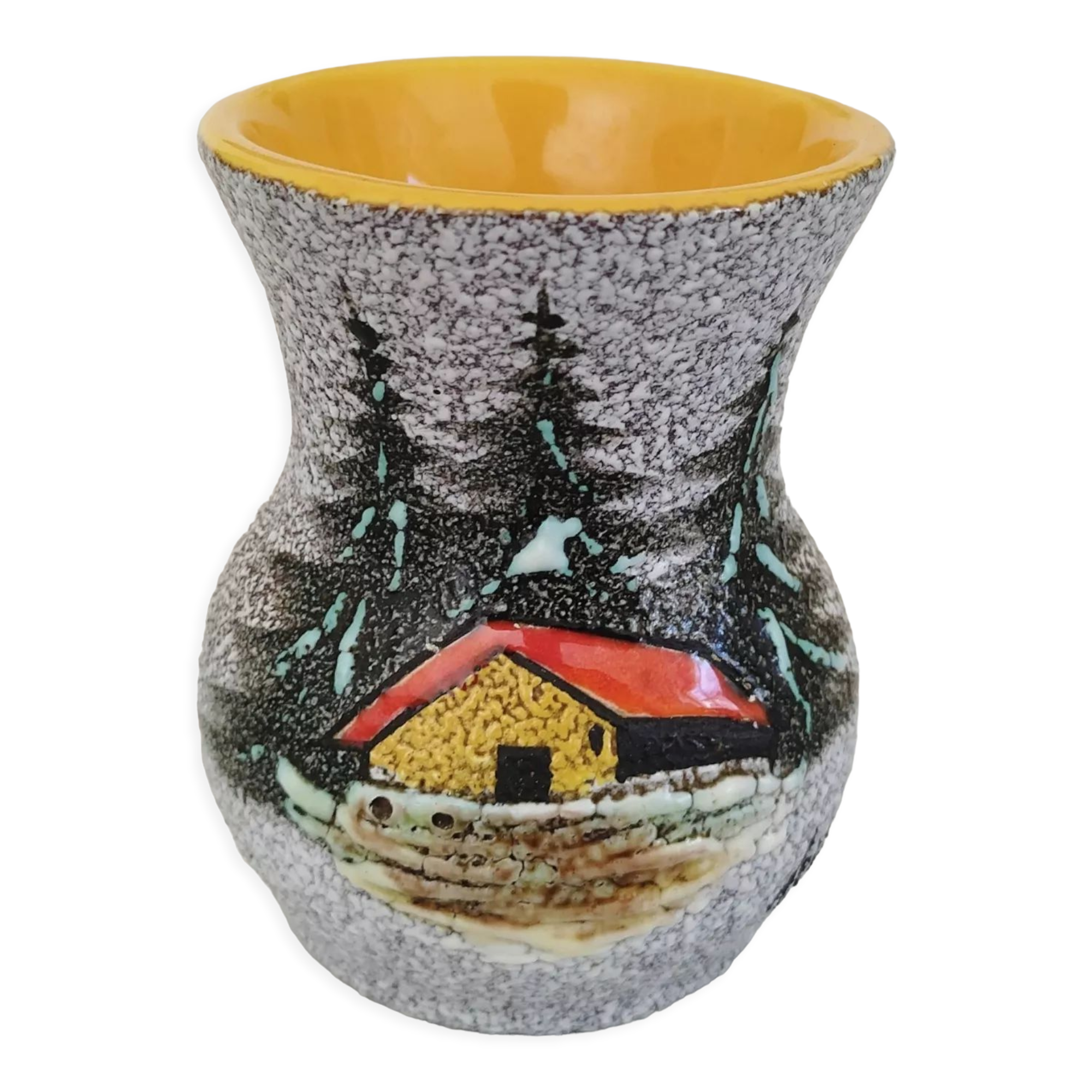 Vallauris ceramic vase signed tess vintage mountain decor