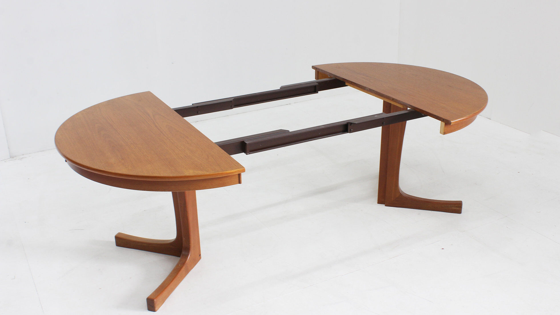 Vintage Danish round extendable dining table 1960s