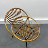 Chaise en Rotin et Métal de Rohé Noordwolde, Pays-Bas, 1950s