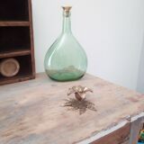 Candlestick old flower in solid brass