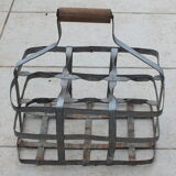 Galva basket with 6 bottles wooden handle