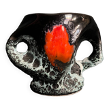 Vallauris, vintage vase or pot with handle circa 1970