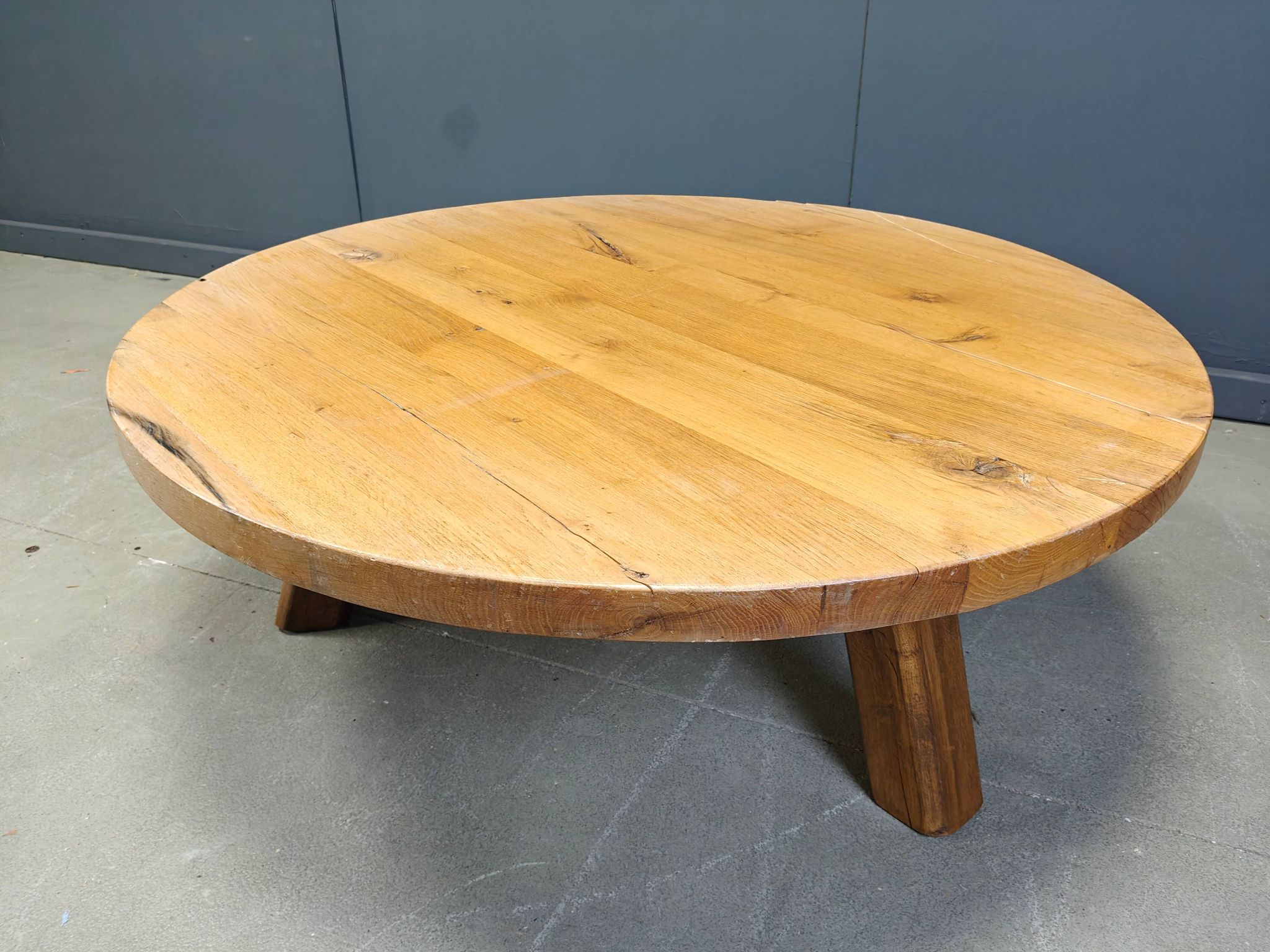 Brutalist tripod coffee table, 1960s