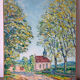 View of the church of La Clayette, signed François Sauvageot 1947