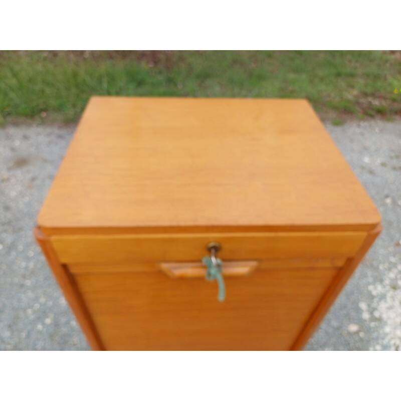70s wooden curtain cabinet