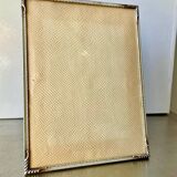 Cadre photo art déco vintage en métal 24,5 cm x 18,5 cm verre convexe