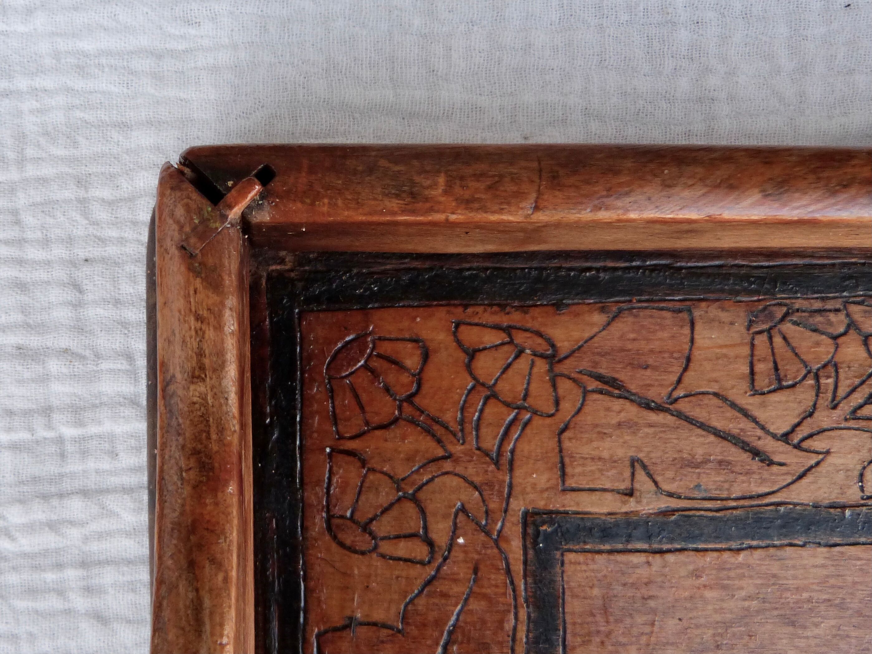 Art Nouveau marquetry tray