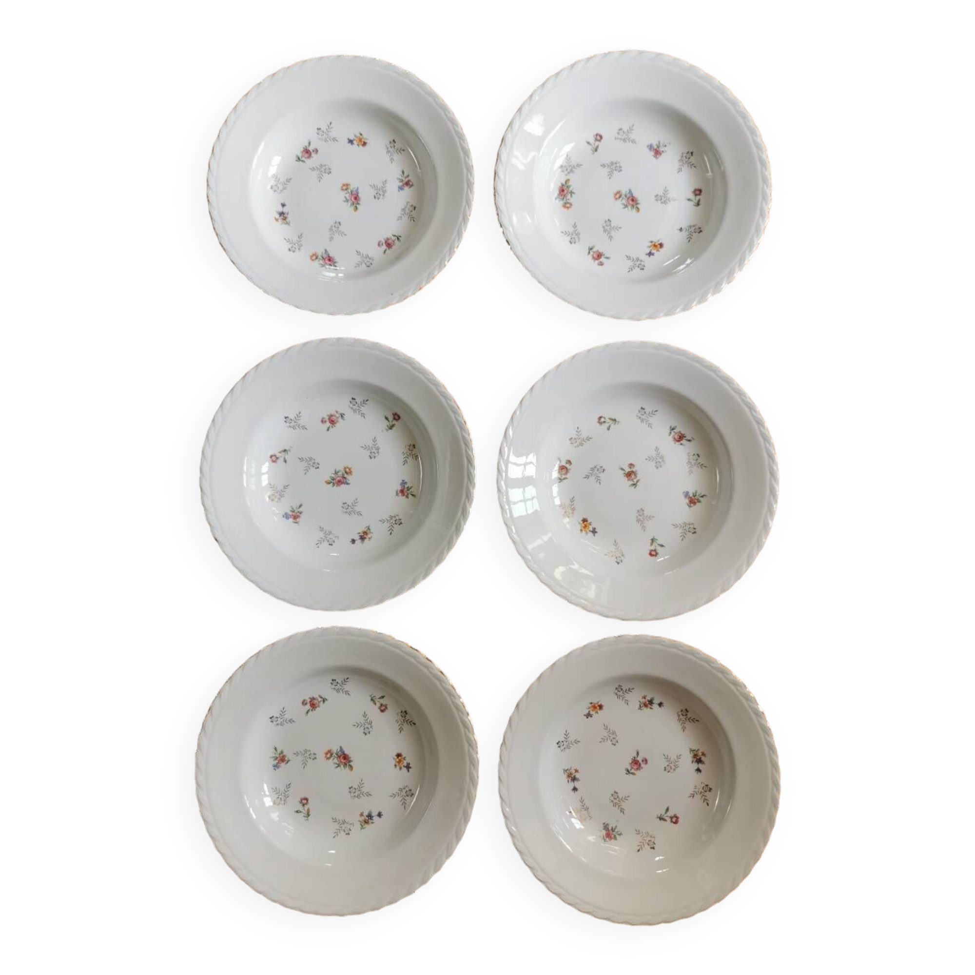 Vintage soup plates L'Amandinoise Pompadour