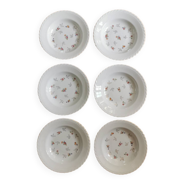 6 assiettes creuses vintage L'Amandinoise Pompadour