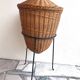 Vintage rattan workbench on stand