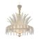 Contemporary Venetian White and Gold Leaves Murano Style Glass Chandelier