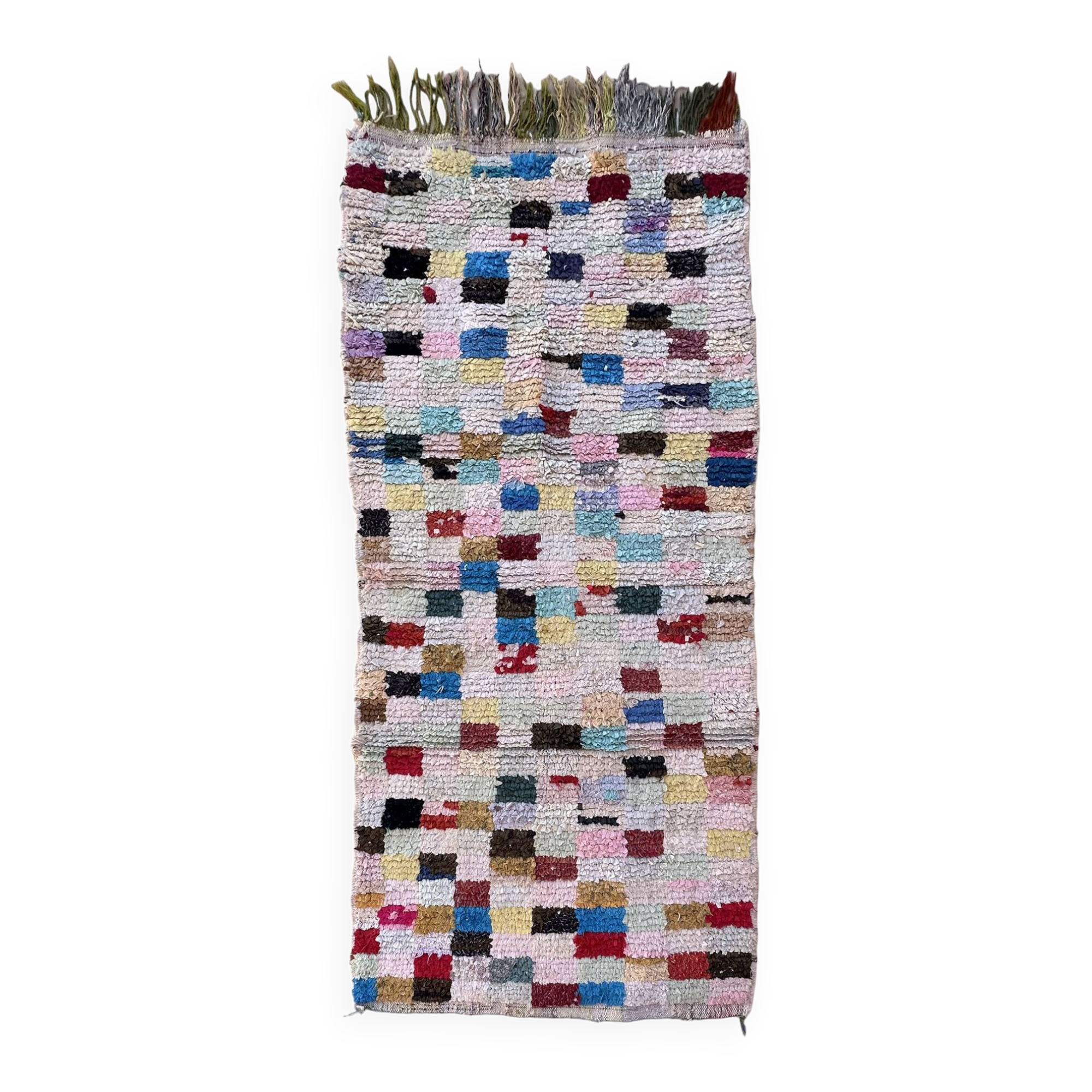 Colorful Boucherouite Moroccan rug - 87 x 190 cm