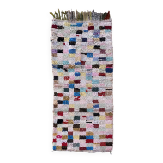 Colorful Boucherouite Moroccan rug - 87 x 190 cm