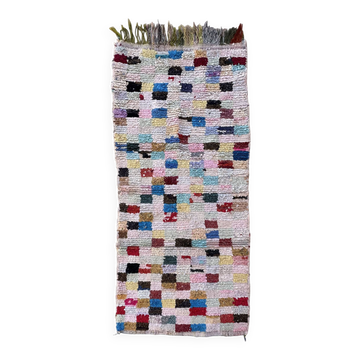 Colorful Boucherouite Moroccan rug - 87 x 190 cm