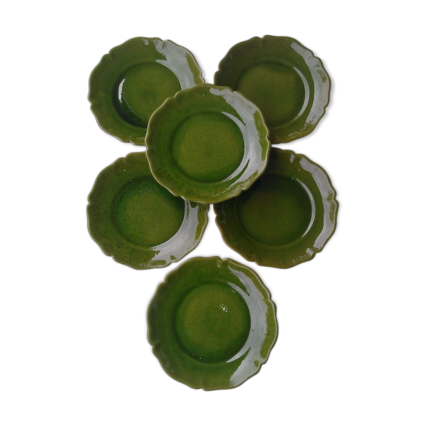 6 flat plates green BIOT