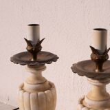 Set of 2 Vintage Neoclassica Alabster Table Lamp by Gregoretti & co.