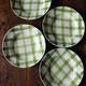 A set of 4 green Scottish soup plates Moulin des Loups Vintage