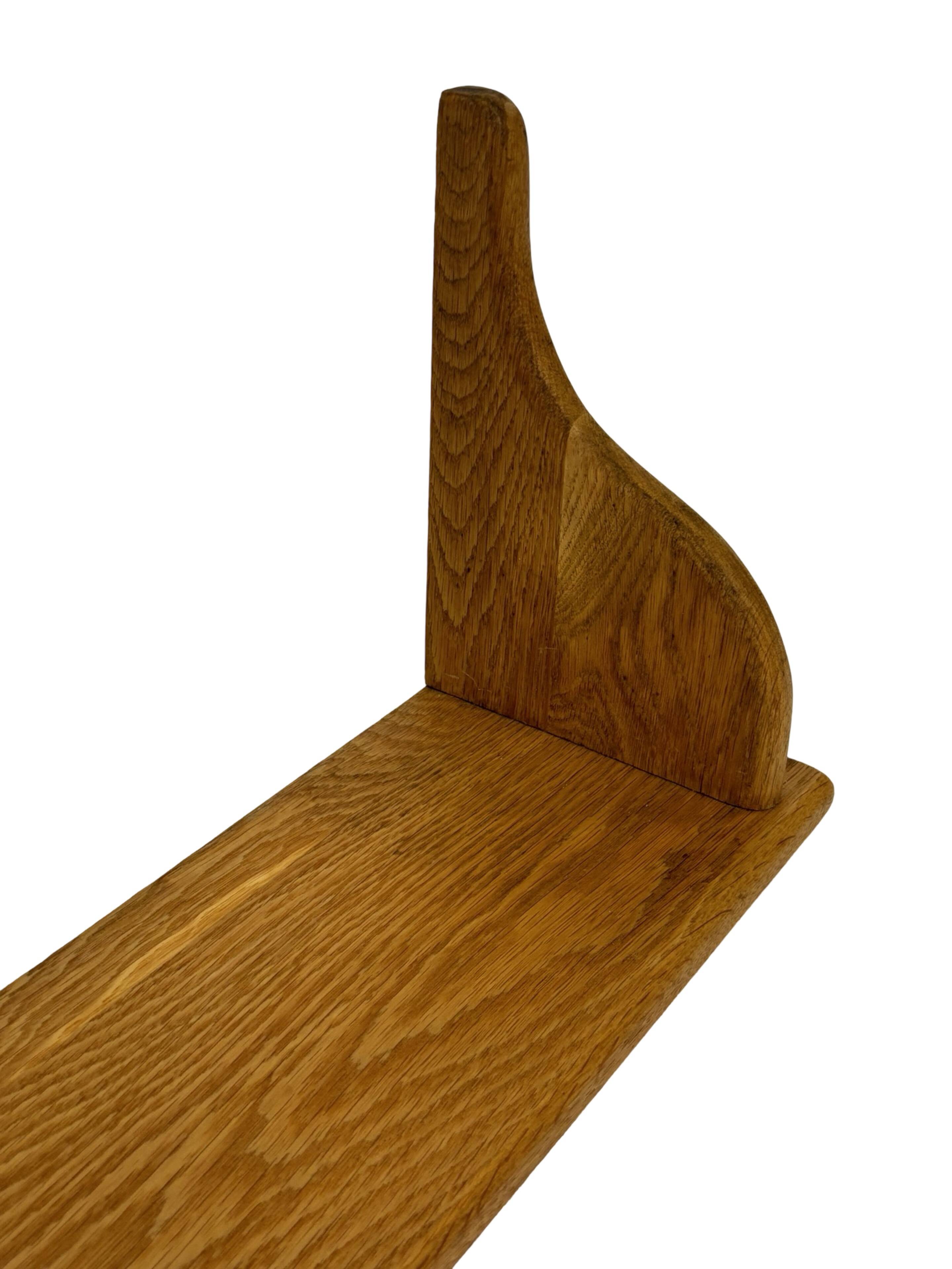 Vintage oak wall rack book shelf 1970s wood minimalist design