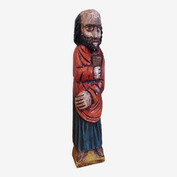 Religious statuette in painted wood