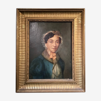 Portrait de femme à la voilette, XIX siècle.