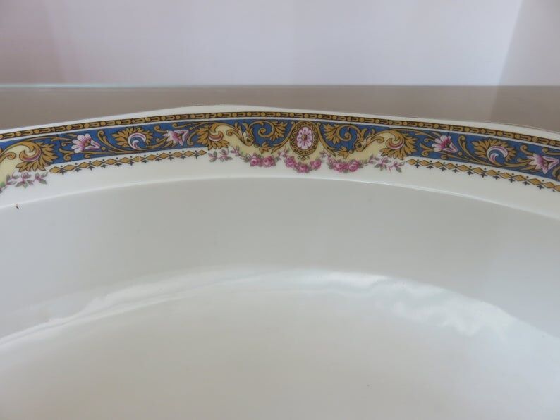 Hollow dish " jean boyer " limoges porcelain, floral pattern 20 years