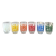 6 colourful vintage glasses, shot glasses Glashütte, 70's