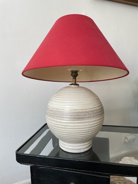 Art deco cracked ceramic lamp