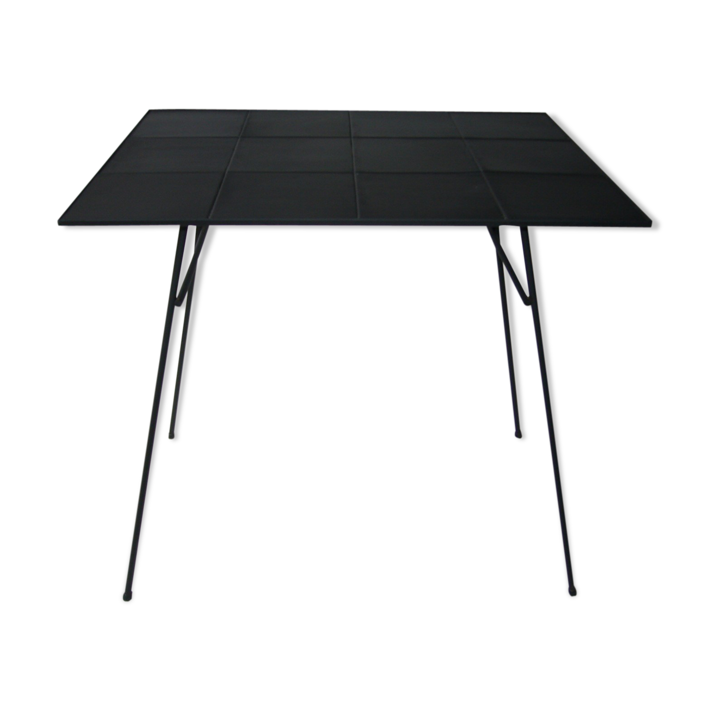 Bout de canapé vintage en métal noir