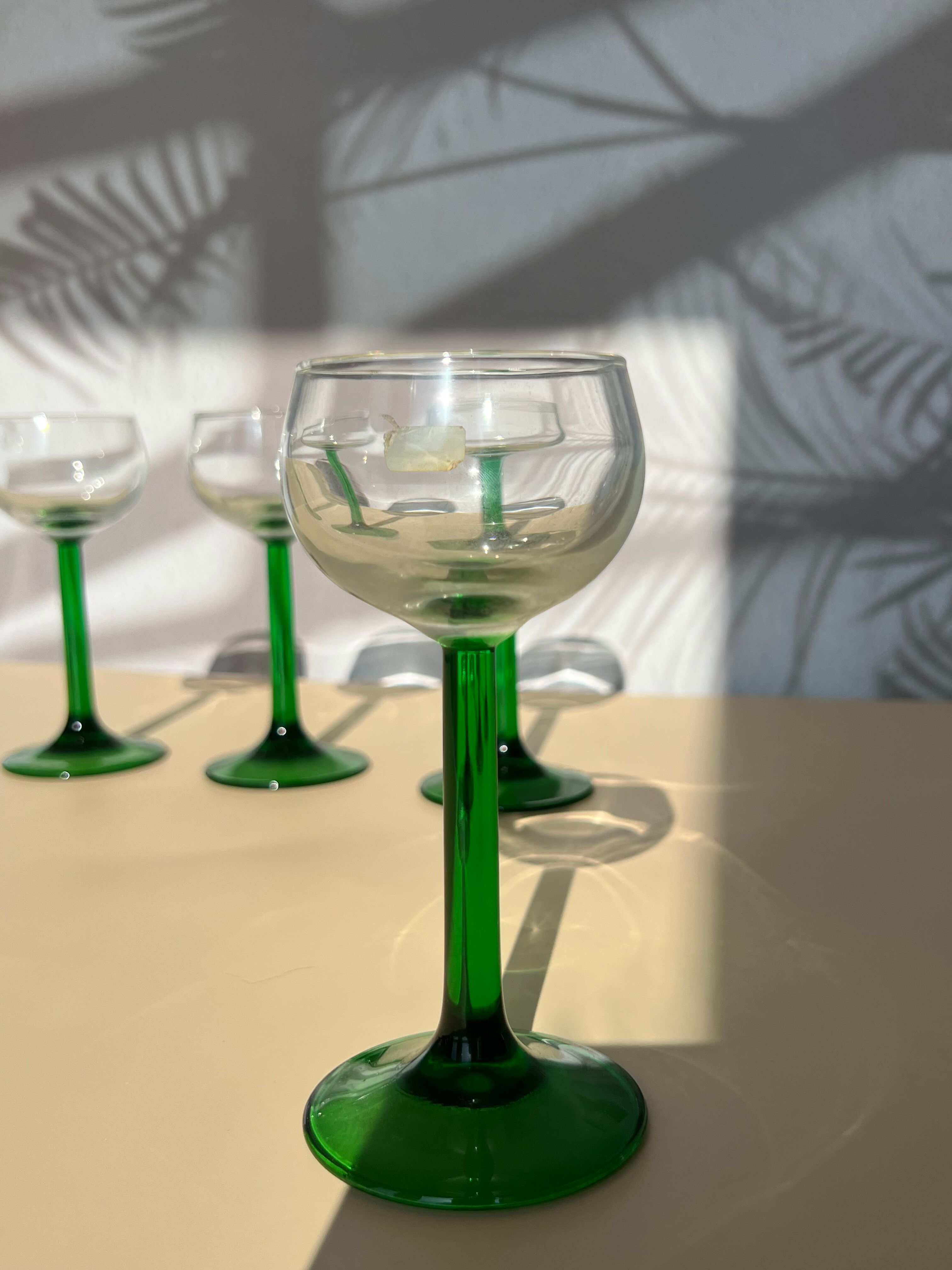 Ensemble de 4 verres à liqueur tiges vertes Luminarc