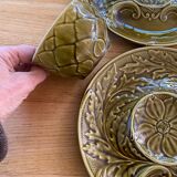 Set of 8 asparagus plates and 2 bowls from Gien