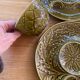 Set of 8 asparagus plates and 2 bowls from Gien