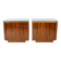 Pair of Art Deco bedside tables in walnut and black glass, Czechoslovakia.