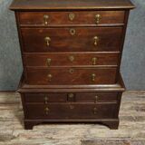 Cabinet - Commode  / chiffonnier ancien en bois massif, XIXᵉ siècle