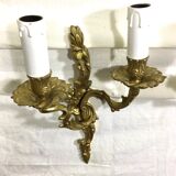 Paire d’appliques bronze 2 lumières style Louis XV