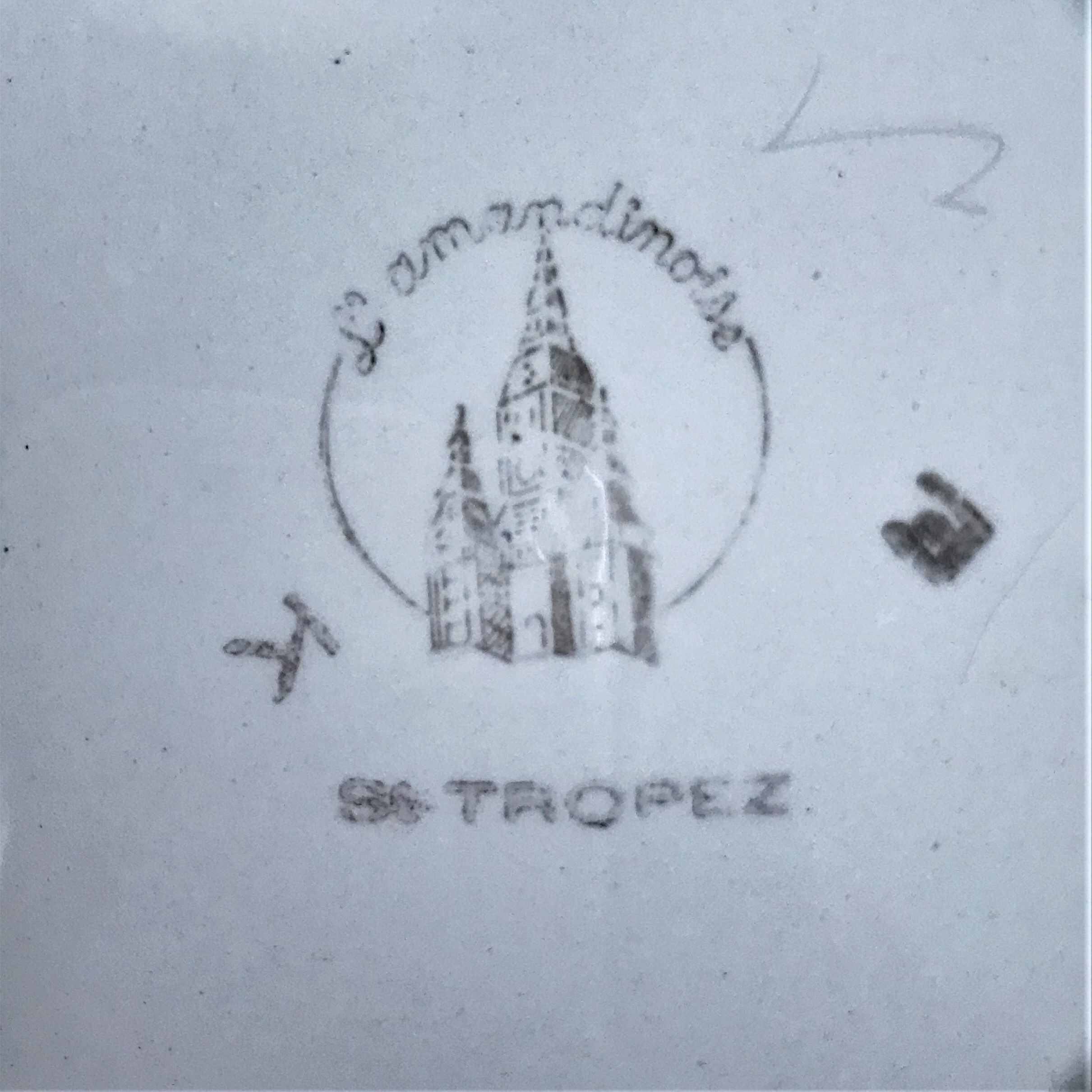 Six old St Amand st Amand style dessert plates