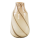 Vase en verre beige, design danois, années 1970, fabriqué au Danemark